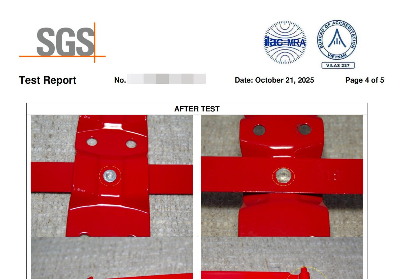 ASTM B117 salt spray test report -- fire extinguisher bracket corrosion resistance -- DEWIN Vietnam